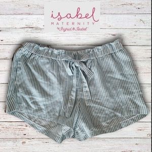 Isabel Maternity Striped Shorts
